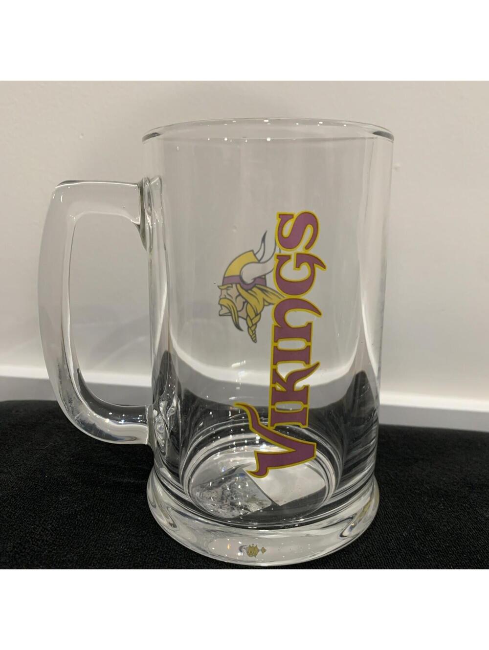 Retired The Sports Vault Minnesota Vikings Wordmark 15oz. Glass Mug Beer Stein